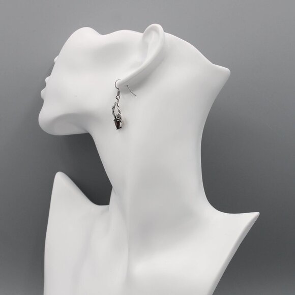 Jewelry earrings Claddagh Irish symbol red silver tone drop dangle new - Picture 8 of 8